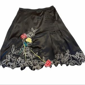 Vertico Paris  beautiful silky with embroidery black skirt